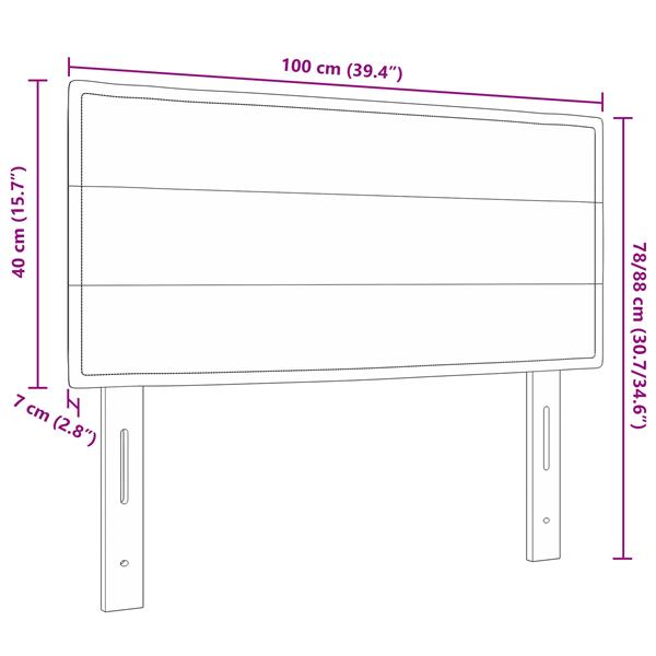 Grote foto vidaxl hoofdbord met strepen 100 cm stof cr mekleurig antiek en kunst stoelen en banken