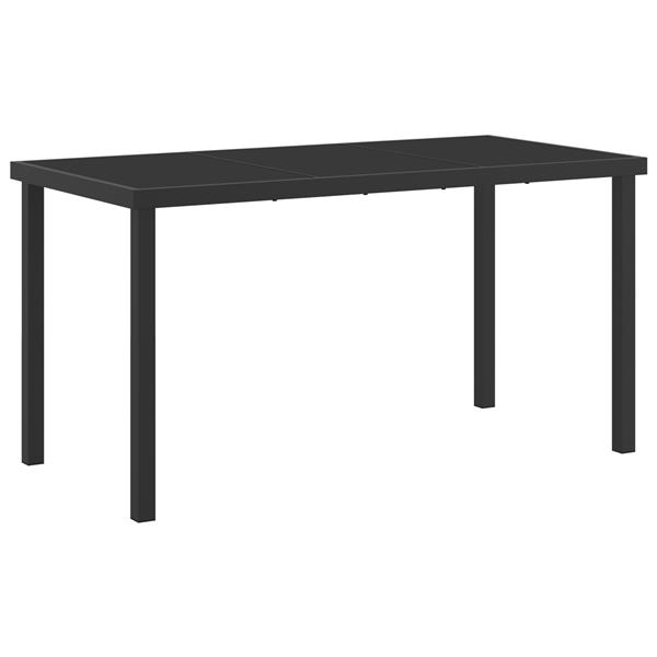 Grote foto vidaxl 5 delige set tuin eettafel met kussens zwart poly rattan tuin en terras tuinmeubelen