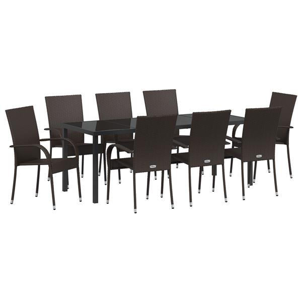 Grote foto vidaxl 5 delige tuinset bruin poly rattan tuin en terras tuinmeubelen