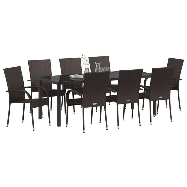 Grote foto vidaxl 5 delige tuinset bruin poly rattan tuin en terras tuinmeubelen