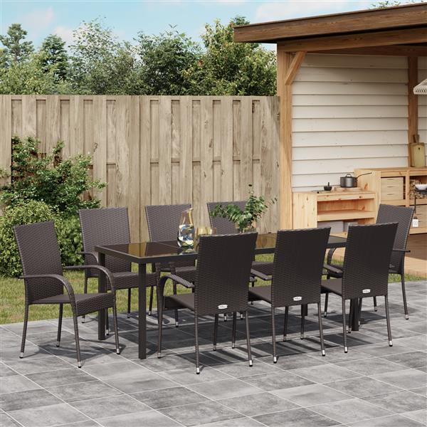 Grote foto vidaxl 5 delige tuinset bruin poly rattan tuin en terras tuinmeubelen
