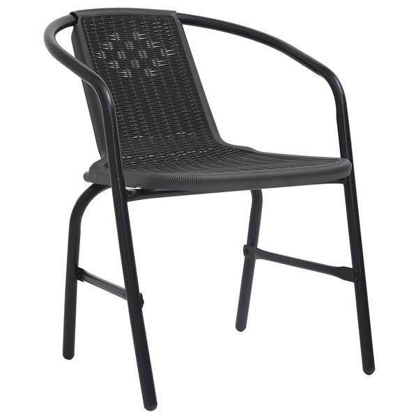 Grote foto vidaxl 7 delige tuin eetset zwart poly rattan tuin en terras tuinmeubelen