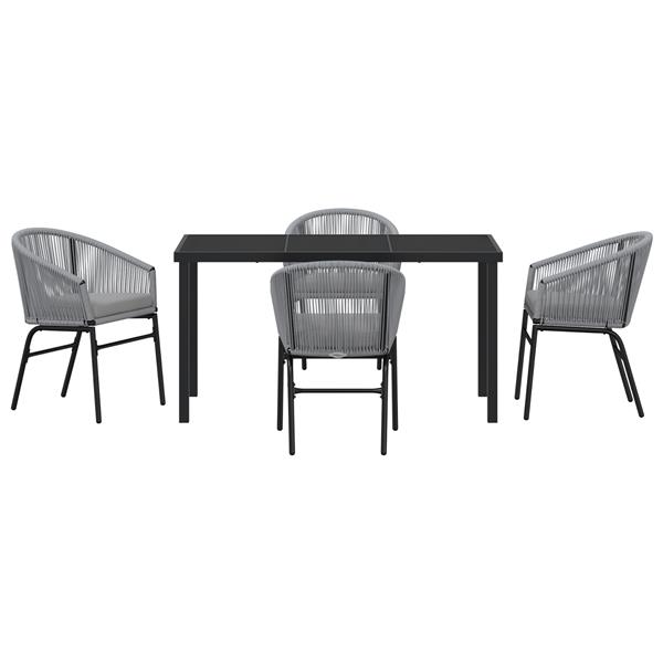 Grote foto vidaxl 5 delige tuin eettafel set grijs poly rattan tuin en terras tuinmeubelen