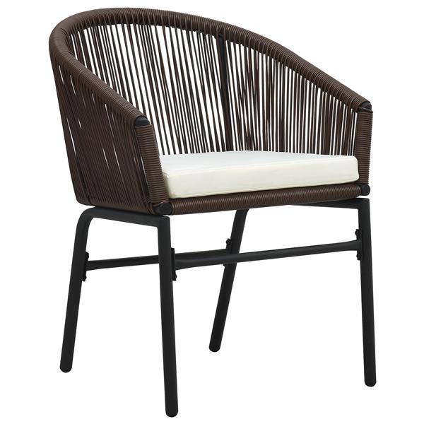 Grote foto vidaxl 3 delige tuin eetset bruin poly rattan tuin en terras tuinmeubelen