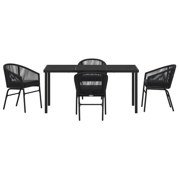 Grote foto vidaxl 5 delige tuinset zwart poly rattan tuin en terras tuinmeubelen