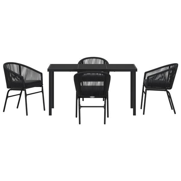 Grote foto vidaxl 5 delige tuinset zwart poly rattan tuin en terras tuinmeubelen