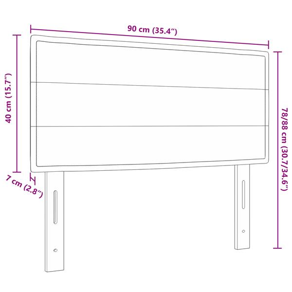 Grote foto vidaxl hoofdbord met strepen 90 cm stof lichtgrijs antiek en kunst stoelen en banken