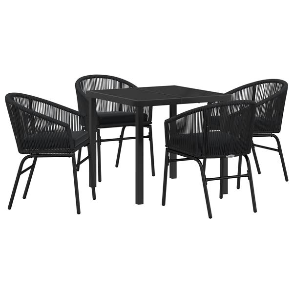 Grote foto vidaxl 5 delige tuinset zwart poly rattan tuin en terras tuinmeubelen