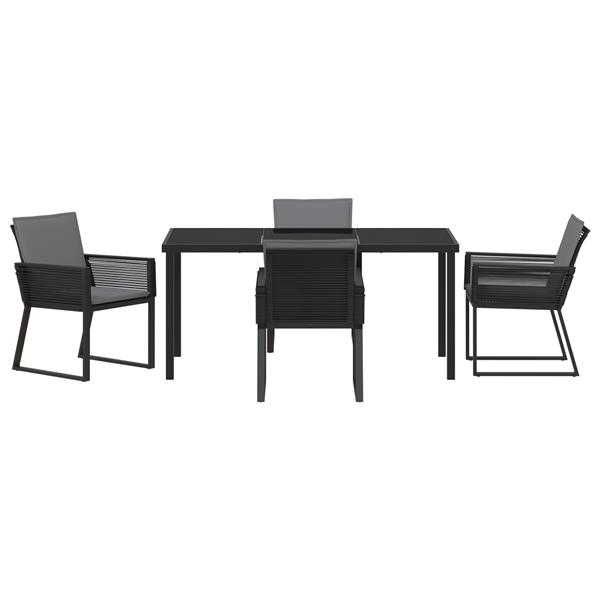 Grote foto vidaxl 5 delige tuin dining set met kussens zwart poly rattan tuin en terras tuinmeubelen