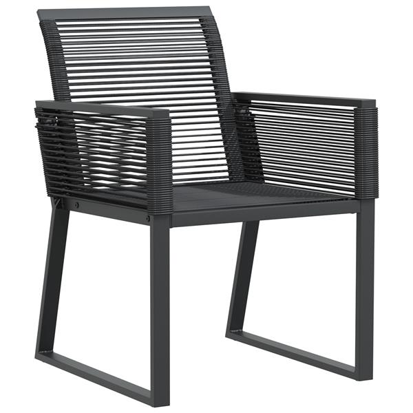 Grote foto vidaxl 5 delige tuin eetset zwart poly rattan tuin en terras tuinmeubelen