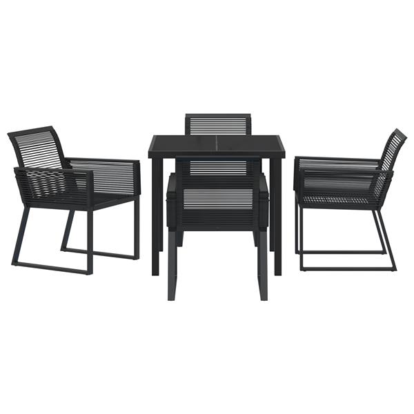 Grote foto vidaxl 5 delige tuinset zwart poly rattan tuin en terras tuinmeubelen