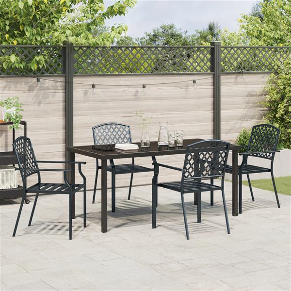 Grote foto vidaxl 5 delige tuinset antraciet staal tuin en terras tuinmeubelen