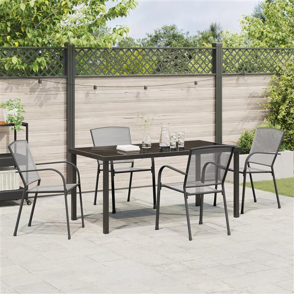 Grote foto vidaxl 5 delige tuinset anthraciet staal tuin en terras tuinmeubelen