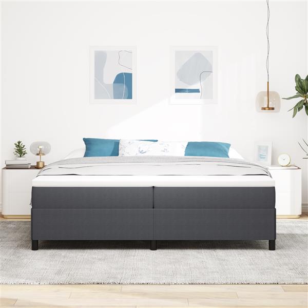 Grote foto vidaxl bedframe 200x200 cm ribfluweel donkergrijs antiek en kunst stoelen en banken