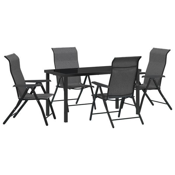 Grote foto vidaxl 5 delige tuinset grijs poly rattan tuin en terras tuinmeubelen