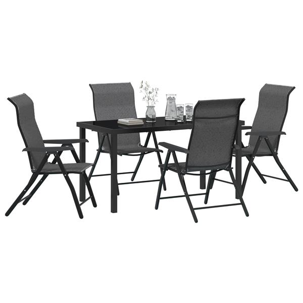Grote foto vidaxl 5 delige tuinset grijs poly rattan tuin en terras tuinmeubelen