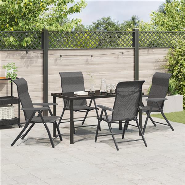 Grote foto vidaxl 5 delige tuinset grijs poly rattan tuin en terras tuinmeubelen