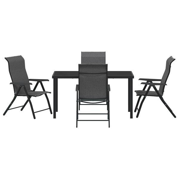 Grote foto vidaxl 5 delige tuinset grijs poly rattan tuin en terras tuinmeubelen