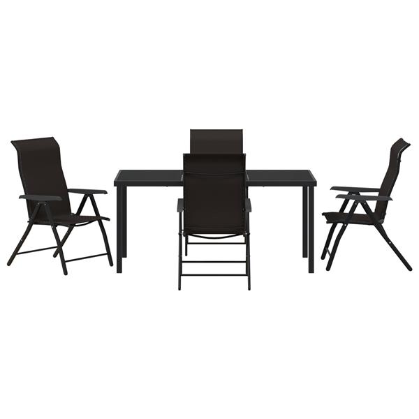 Grote foto vidaxl 5 delige eetset voor in de tuin zwart poly rattan tuin en terras tuinmeubelen