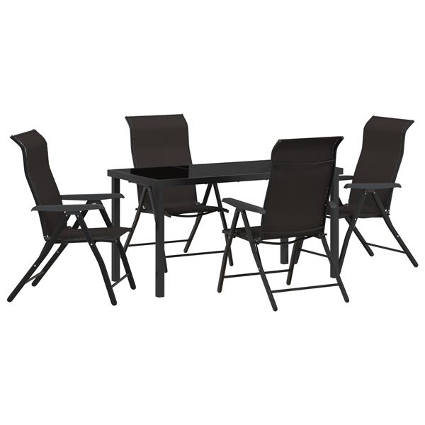 Grote foto vidaxl 5 delige tuinset van zwart poly rattan tuin en terras tuinmeubelen