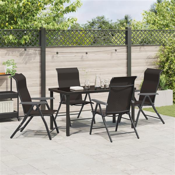 Grote foto vidaxl 5 delige tuinset van zwart poly rattan tuin en terras tuinmeubelen