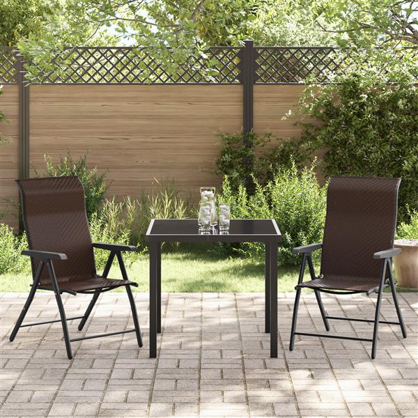 Grote foto vidaxl 3 delige tuinset bruin poly rattan tuin en terras tuinmeubelen