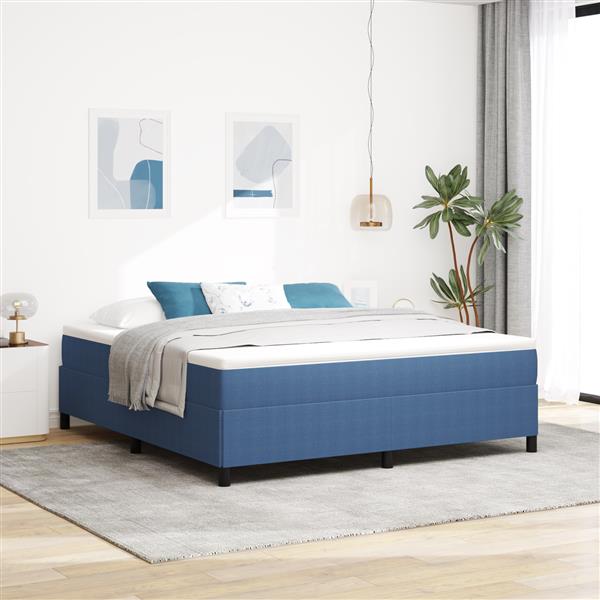 Grote foto vidaxl bedframe 180x200 cm ribfluweel blauw antiek en kunst stoelen en banken