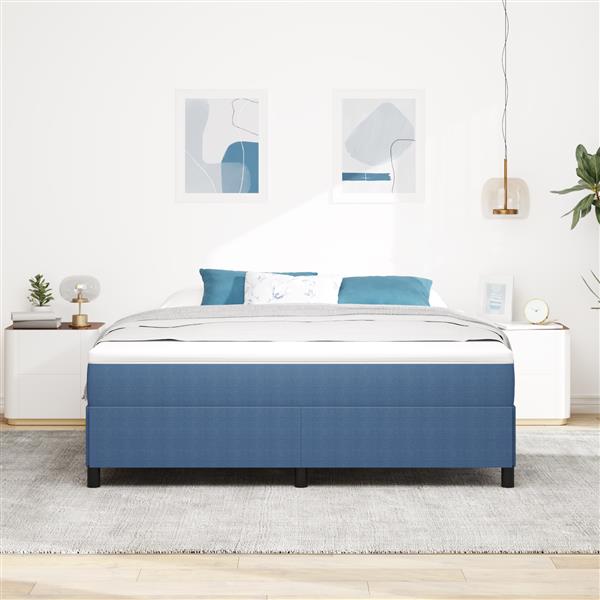Grote foto vidaxl bedframe 180x200 cm ribfluweel blauw antiek en kunst stoelen en banken