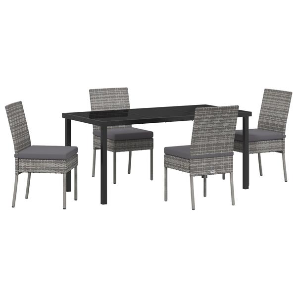 Grote foto vidaxl 5 delige tuinset grijs poly rattan tuin en terras tuinmeubelen