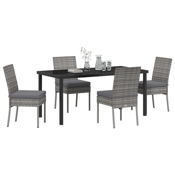 Grote foto vidaxl 5 delige tuinset grijs poly rattan tuin en terras tuinmeubelen