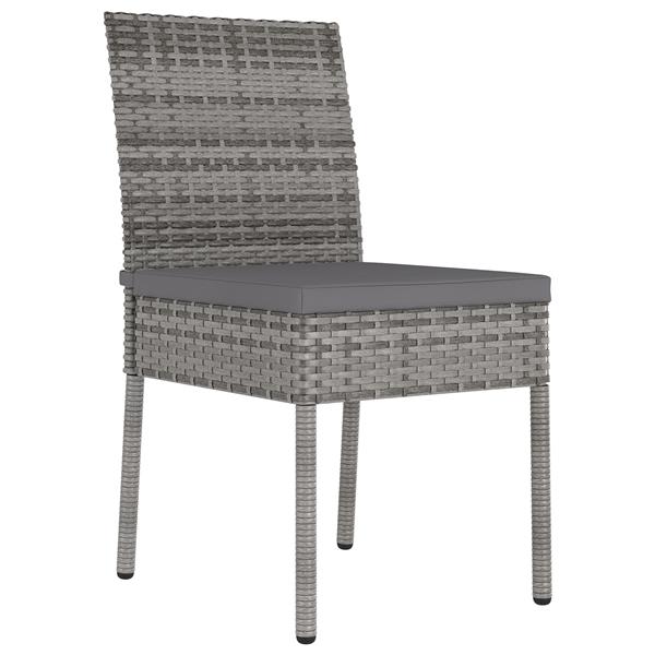 Grote foto vidaxl 5 delige tuin eetset grijze poly rattan tuin en terras tuinmeubelen