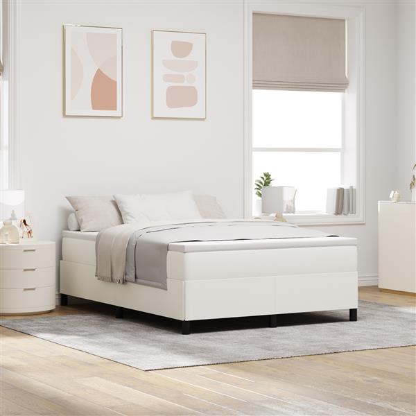 Grote foto vidaxl bedframe 160x200 cm ribfluweel cr mekleurig antiek en kunst stoelen en banken