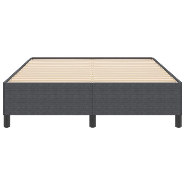 Grote foto vidaxl bedframe 160x200 cm ribfluweel donkergrijs antiek en kunst stoelen en banken