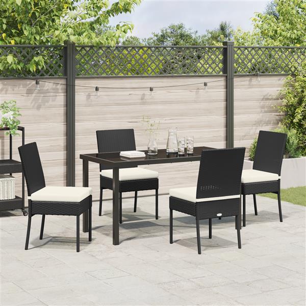 Grote foto vidaxl 5 delige tuinset zwart poly rattan tuin en terras tuinmeubelen