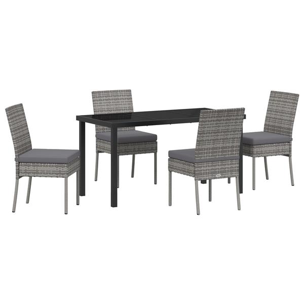 Grote foto vidaxl 5 delige tuinset grijs poly rattan tuin en terras tuinmeubelen