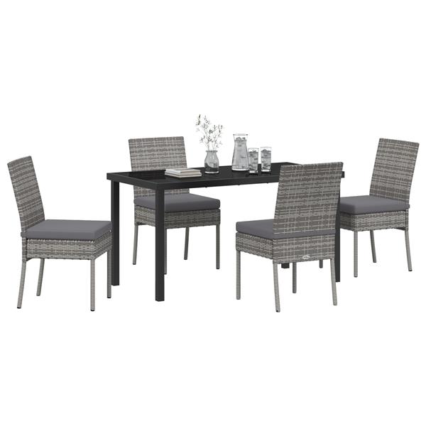 Grote foto vidaxl 5 delige tuinset grijs poly rattan tuin en terras tuinmeubelen
