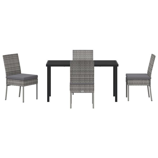 Grote foto vidaxl 5 delige tuinset grijs poly rattan tuin en terras tuinmeubelen
