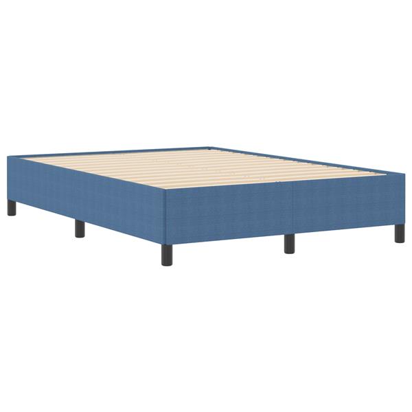 Grote foto vidaxl bedframe 140x200 cm ribfluweel blauw antiek en kunst stoelen en banken