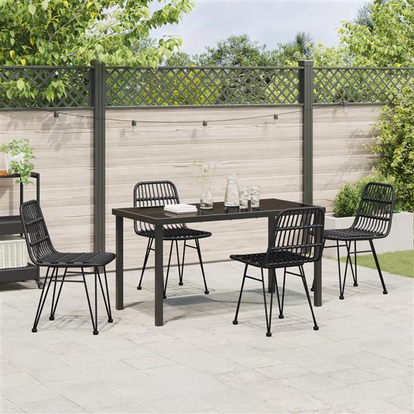 Grote foto vidaxl 5 delige tuinset zwart poly rattan tuin en terras tuinmeubelen
