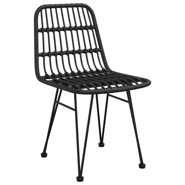 Grote foto vidaxl 3 delige tuin eetset zwart poly rattan tuin en terras tuinmeubelen