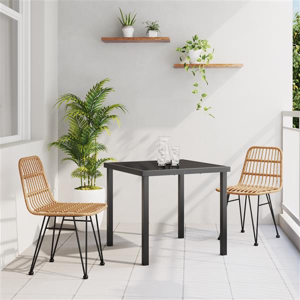 Grote foto vidaxl 3 delige tuin eetset bruin poly rattan tuin en terras tuinmeubelen
