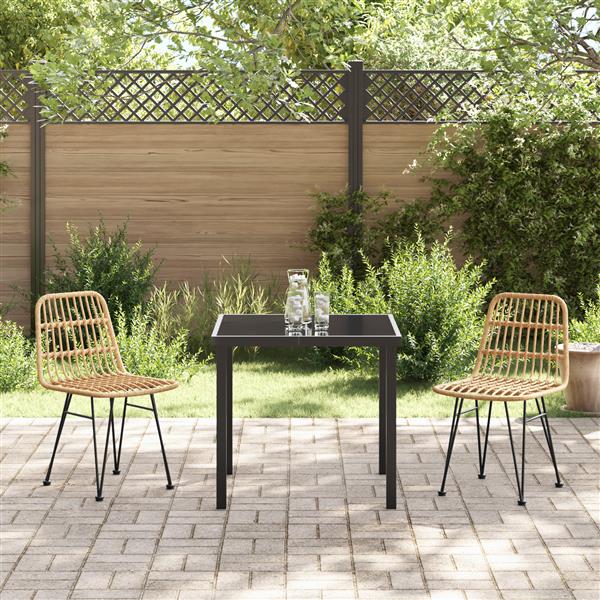 Grote foto vidaxl 3 delige tuin eetset bruin poly rattan tuin en terras tuinmeubelen