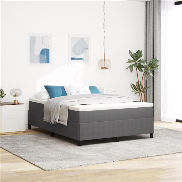 Grote foto vidaxl bedframe 140x200 cm ribfluweel lichtgrijs antiek en kunst stoelen en banken