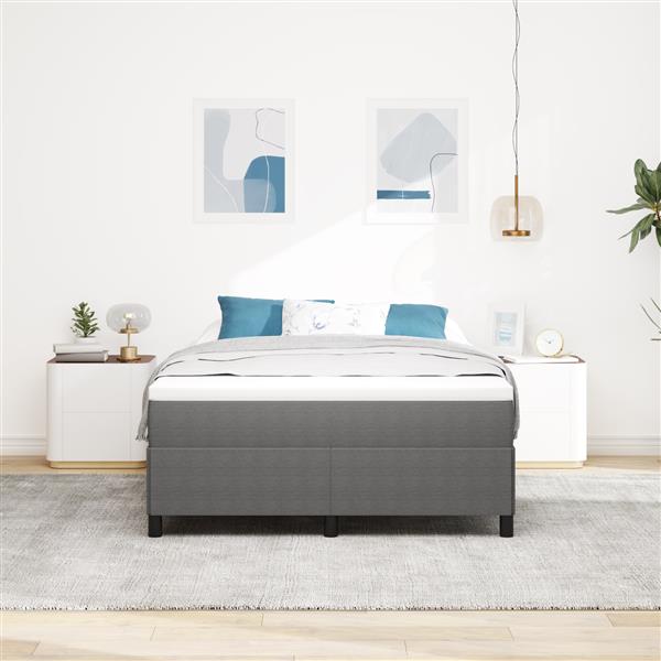 Grote foto vidaxl bedframe 140x200 cm ribfluweel lichtgrijs antiek en kunst stoelen en banken
