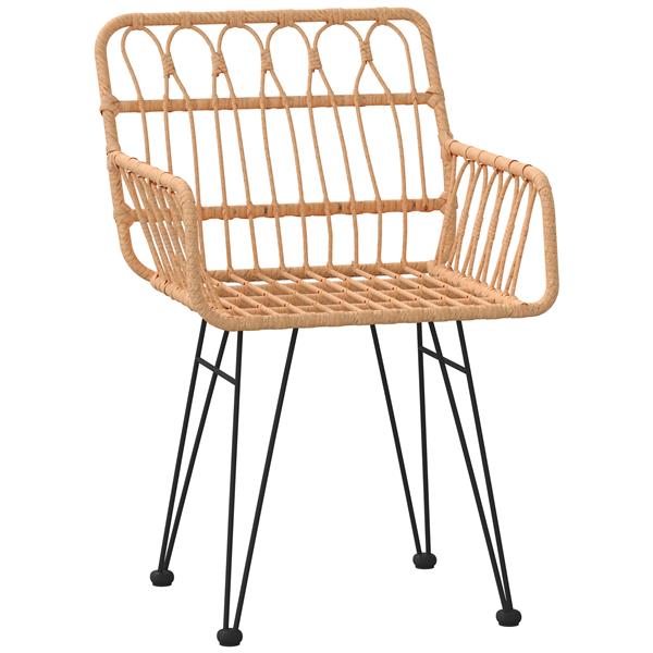 Grote foto vidaxl 5 delige tuinset met eettafel in bruin poly rattan tuin en terras tuinmeubelen