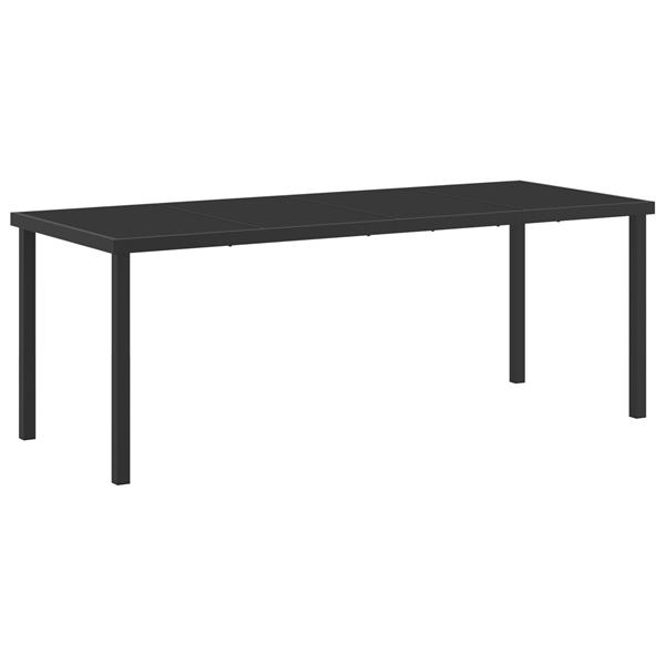 Grote foto vidaxl 7 delige tuin eetset zwart pvc rattan tuin en terras tuinmeubelen
