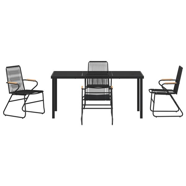Grote foto vidaxl 5 delige tuinset zwart pvc rattan tuin en terras tuinmeubelen