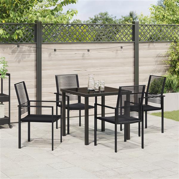 Grote foto vidaxl 5 delige tuinset zwart pvc rattan tuin en terras tuinmeubelen