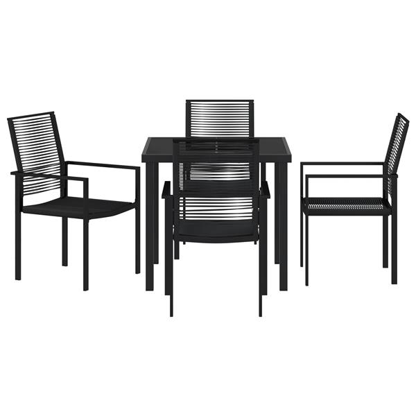 Grote foto vidaxl 5 delige tuinset zwart pvc rattan tuin en terras tuinmeubelen