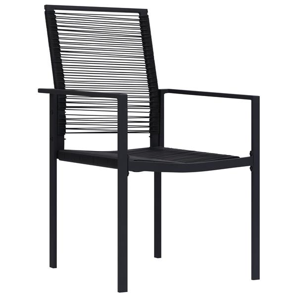 Grote foto vidaxl 3 delige tuin eetset zwart pvc rattan tuin en terras tuinmeubelen